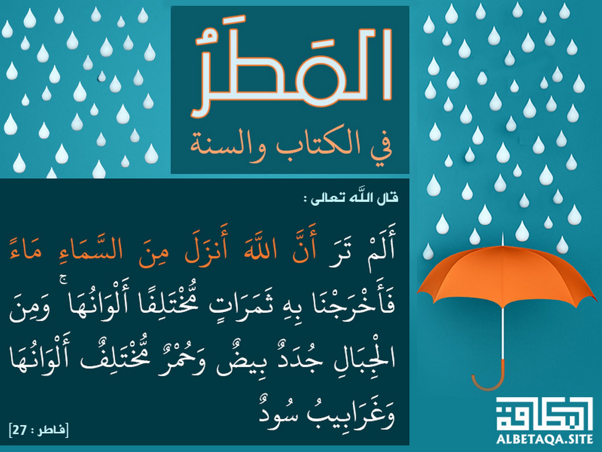 ألم تر أن الله أنزل من السماء ماء