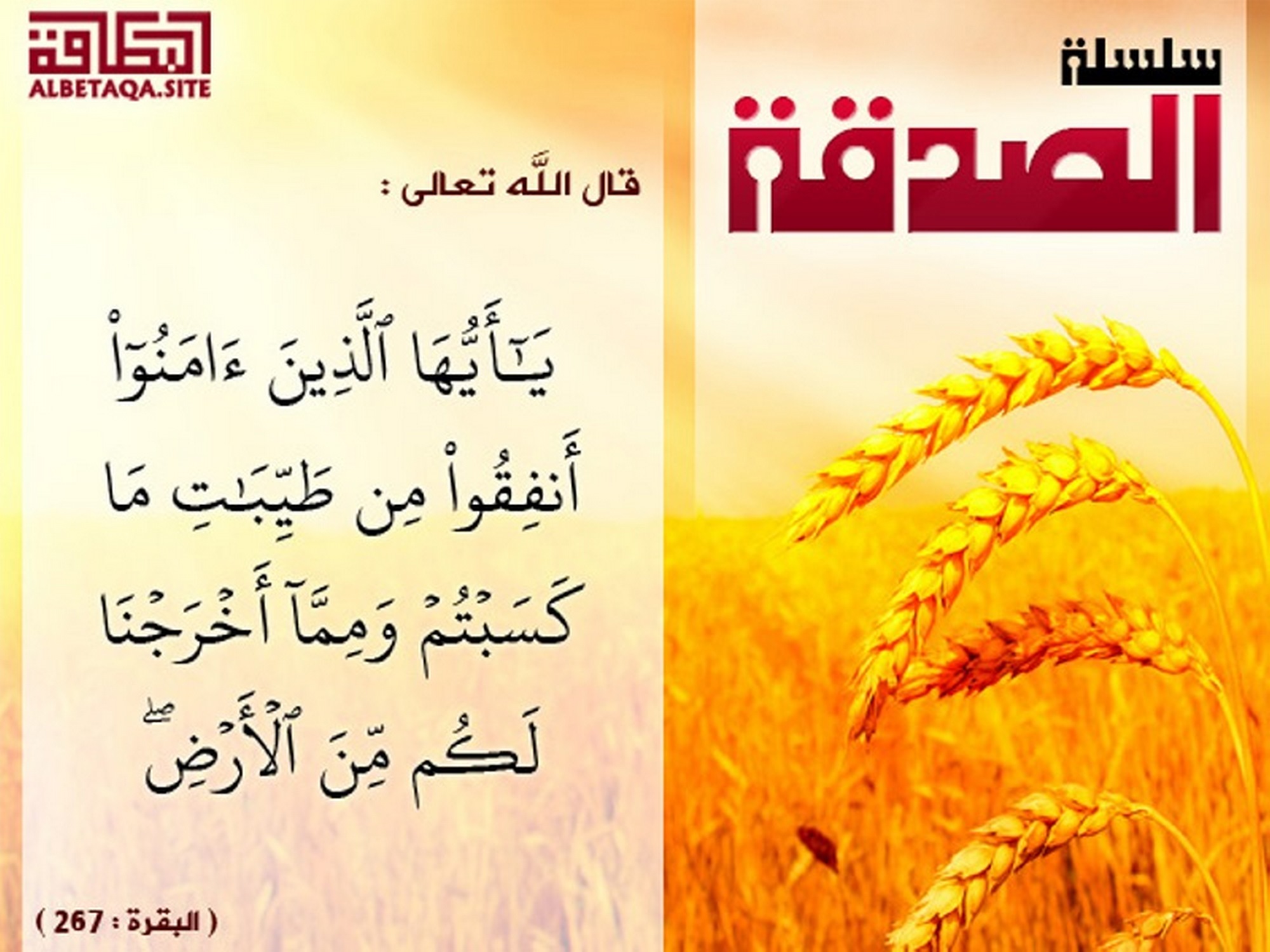 أنفقوا من طيبات ما كسبتم