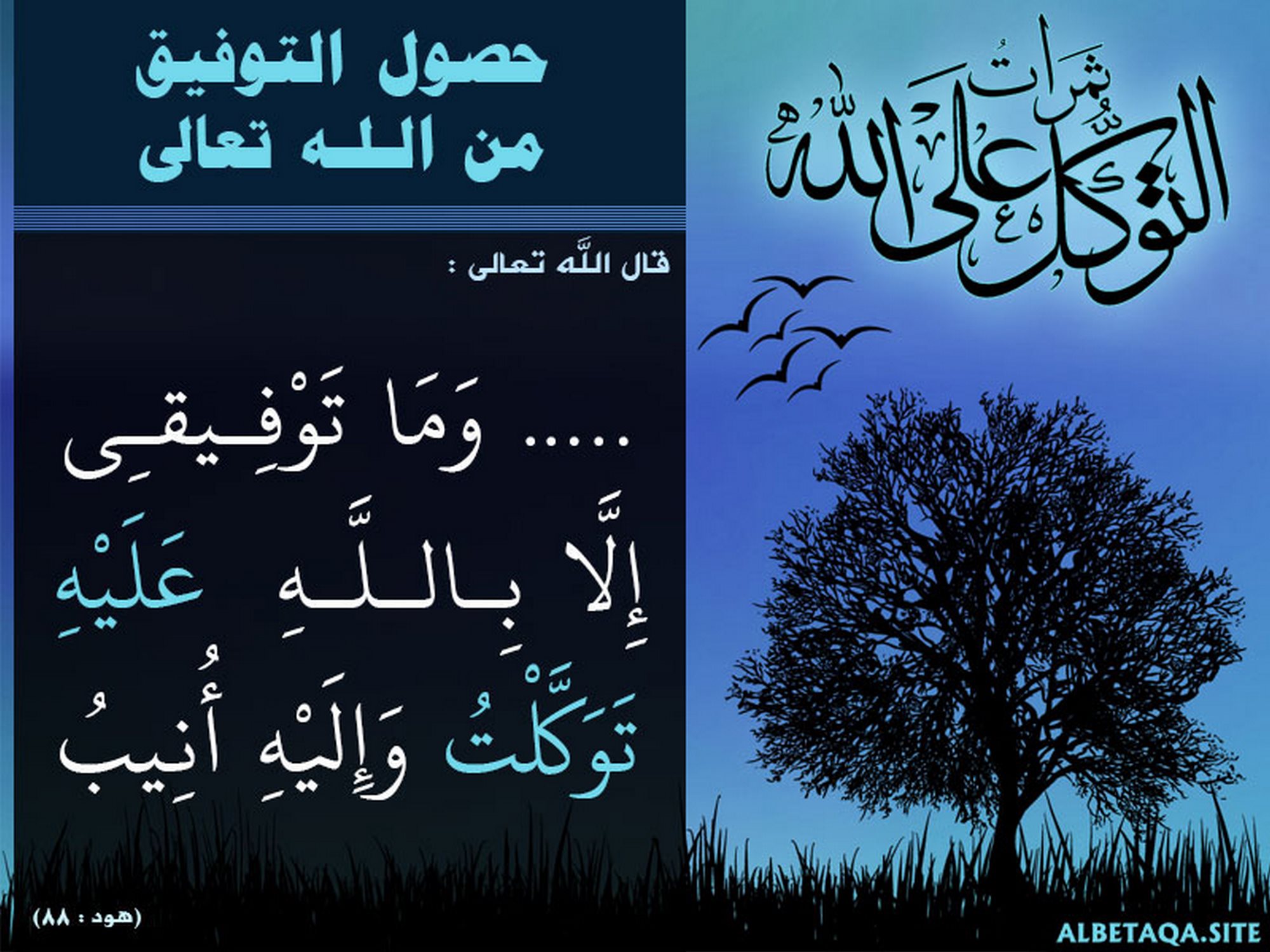 ﻿ثمرات التوكل على الله - حصول التوفيق من الله تعالى