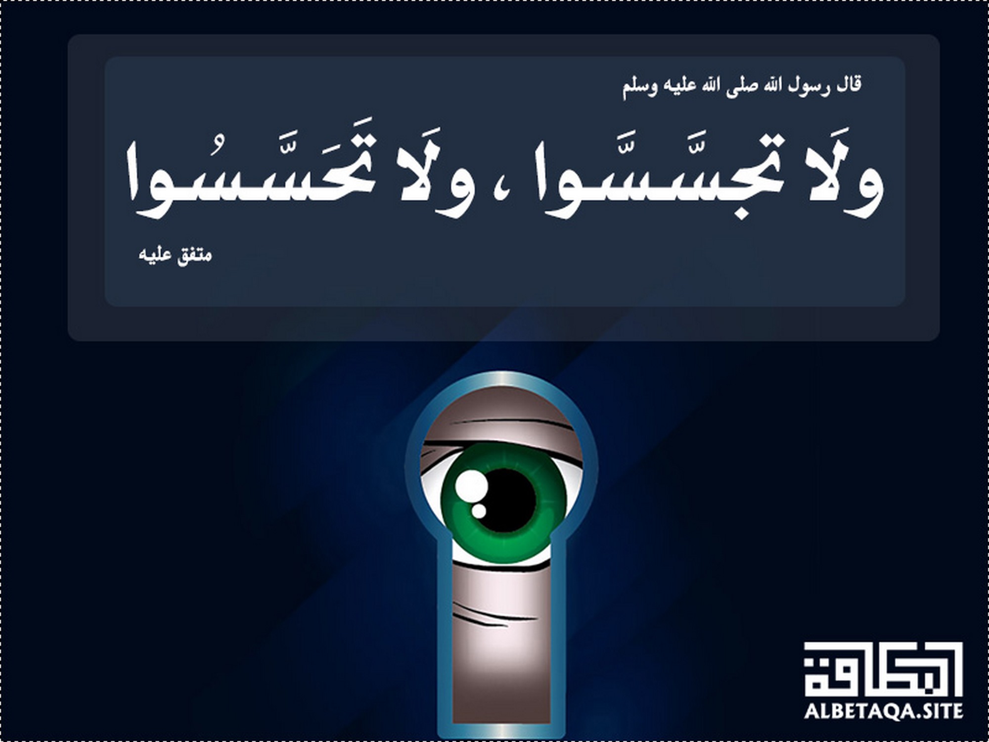 ﻿ولا تجسسوا ولا تحسسوا