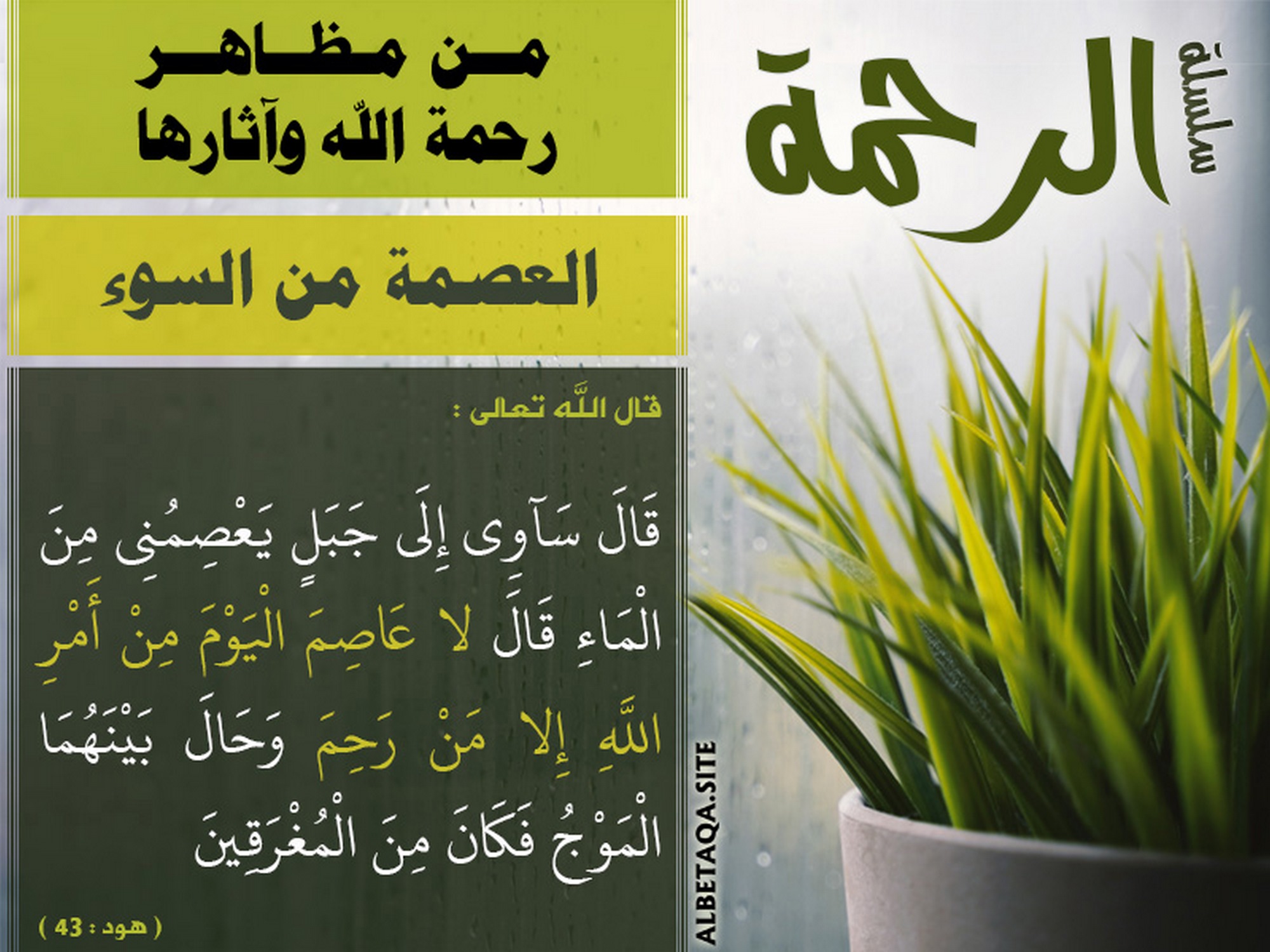 من مظاهر رحمة الله وآثارها - العصمة من السوء