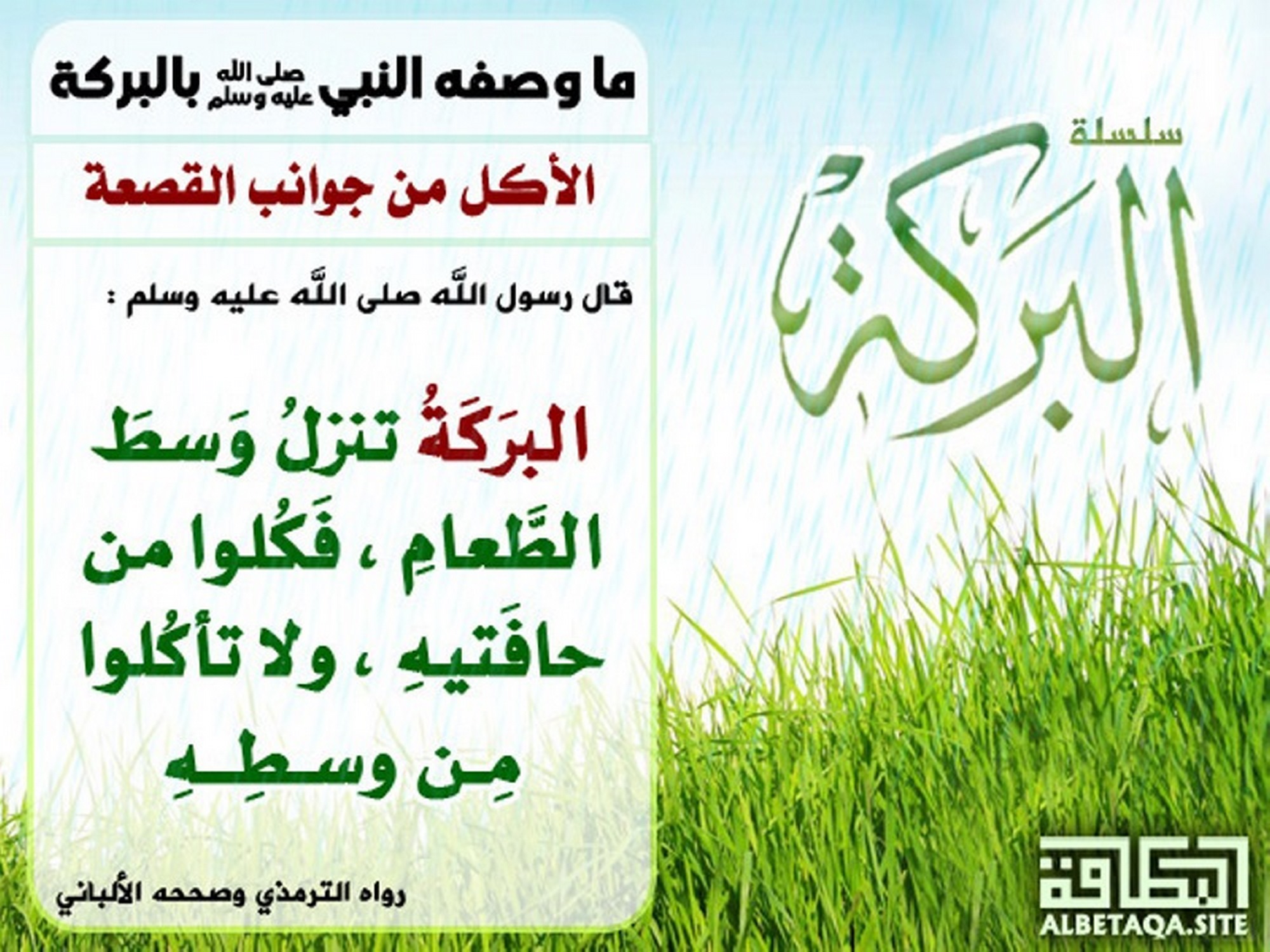 الأكل من جوانب القصعة