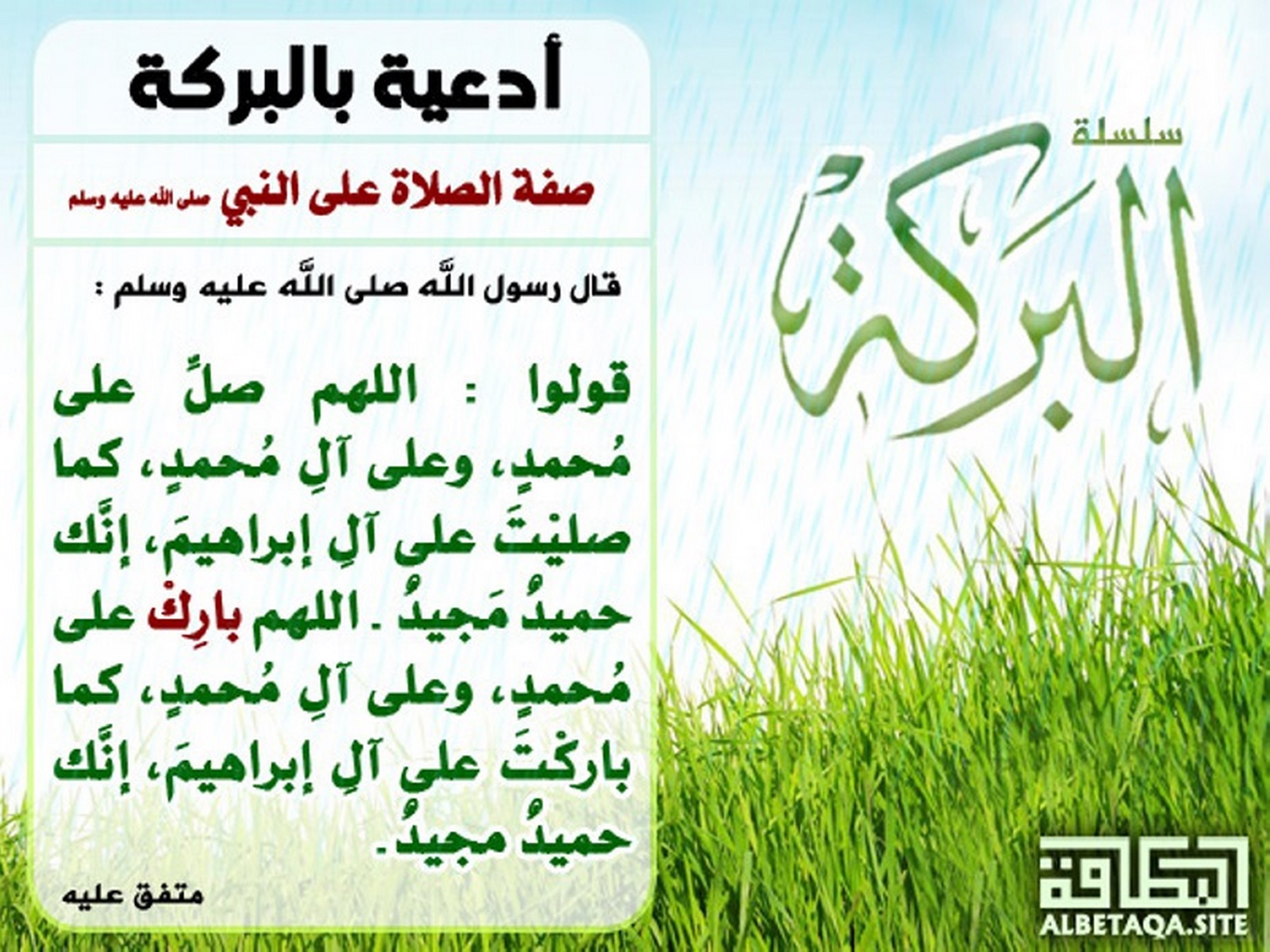 صفة الصلاة على النبي صلى الله عليه وسلم