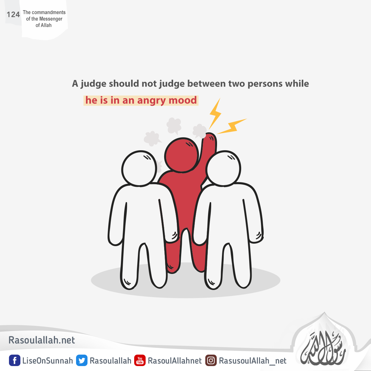 A judge should not judge between two persons while he is in an angry mood