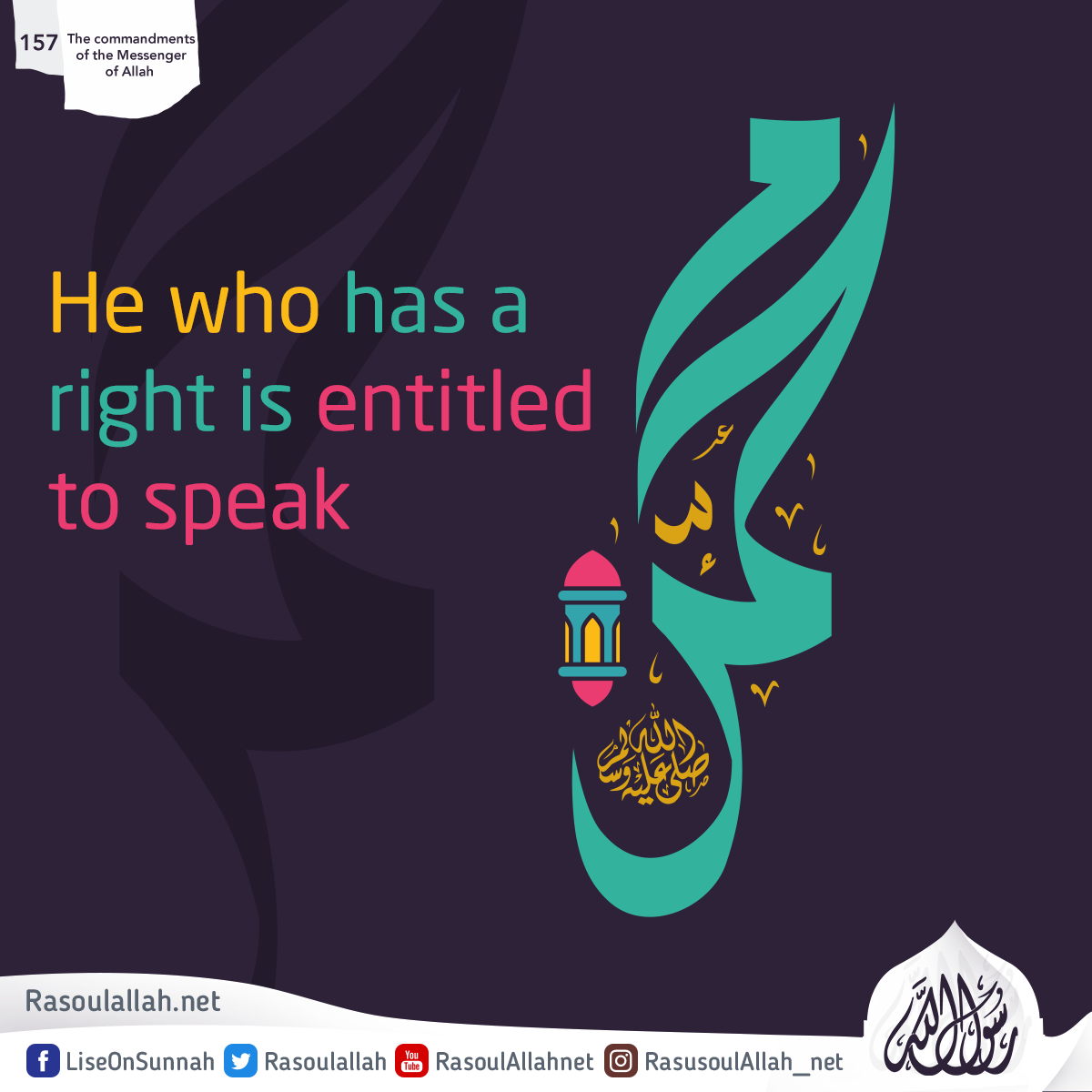 He who has a right is entitled to speak